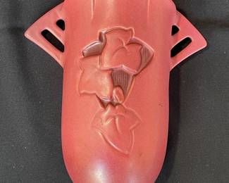 Vintage Roseville Art Deco Silhouette Leaf Wall Pocket Vase
