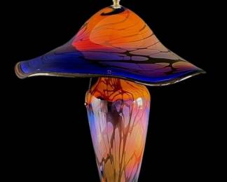 Dennis K Mullen Art Glass Lamp and Shade
