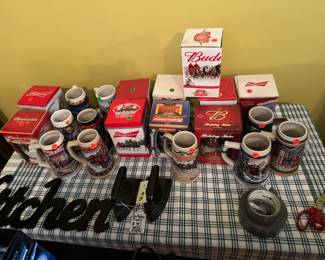 Vintage Budweiser steins