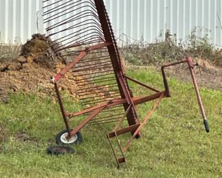 Yard rake pull behind lawn mower