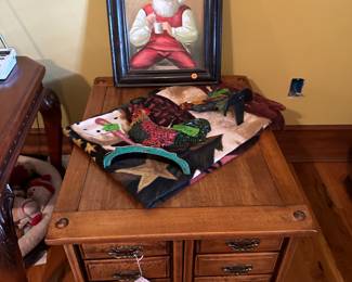 Vintage solid wood end table, 