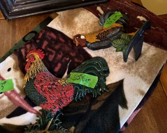 Cast iron chicken door stops