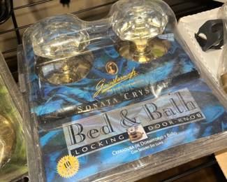 Sonata Crystal Bed & Bath Locking Door Knob