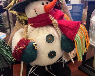 Plush Skiing Snowman