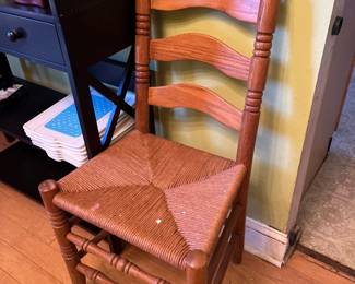 Rustic French Country ladderback Rush Seat Dining CHair