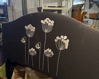 padded floral upholstered headboard