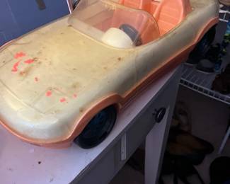 vintage 1993 pink barbie paint and dazzle convertible car - Mattel