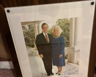 Photo of George and Barbara Framed and Signed