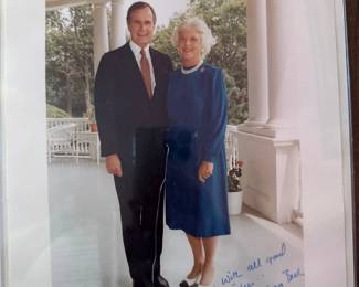 Photo of George and Barbara Framed and Signed