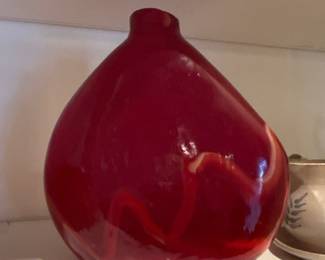 Handblown Glass Vase - Red