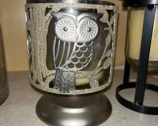Bath and Body Works Pedestal 14.5" Candle Sleeve Holder owl