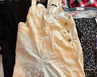 beige linen coveralls overalls