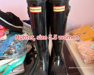 hunter patent leather boots