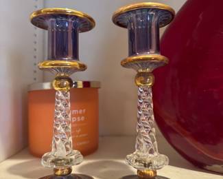 Egyptian Glass Candle Holders