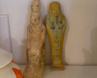 ancient Egyptian Ushabti of King TUTANKHAMUN - alabaster stone with egyptian inscriptions - made in Egypt