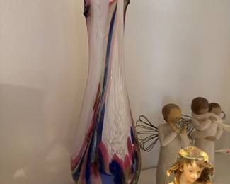 murano style glass vase