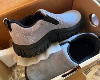 Lands End womens slip ons grey suede