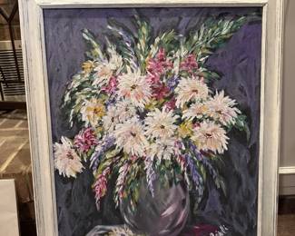 floral oil stillife on canvas - Crivelli