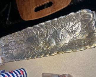 Arthur Court Silver Rabbit Tray