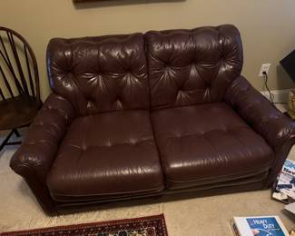 Leather settee