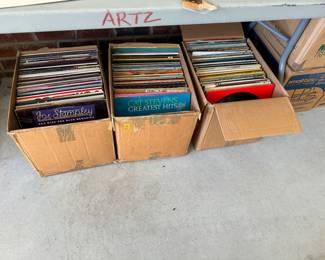 Boxes of vintage albums