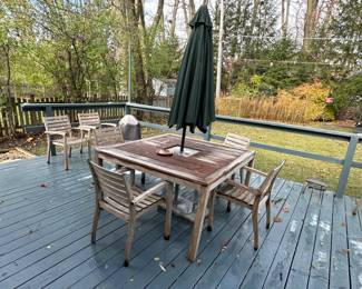 Teak outdoor table and chairs