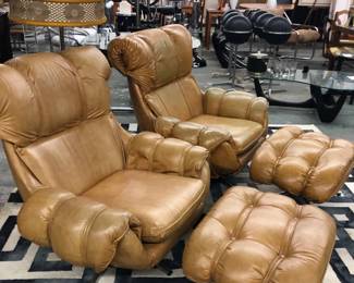 MCM Highback Swivel Lounge Chairs