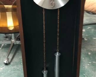 MCM Walnut and Chrome Clock