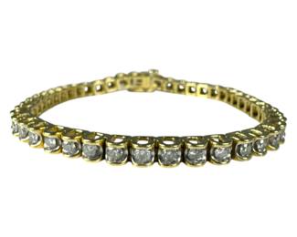 14kt Yellow Gold Diamond Tennis Bracelet 2pt25 CTTW 18pt8 Grams
