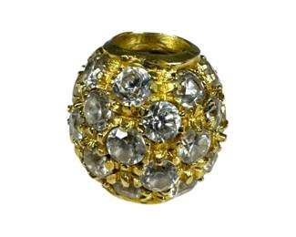 18kt Yellow Gold Cubic Zirconia Bead Charm 2pt8 Grams