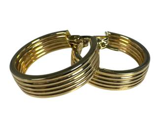 10kt Yellow Gold 5 Row Hoop Earrings 1pt7 Grams