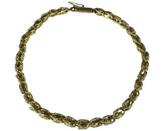 14kt Yellow Gold Diamond Cut Bracelet 6pt1 Grams