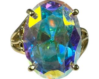14kt Yellow Gold Mercury Mystic Topaz Ring 4pt7 Grams