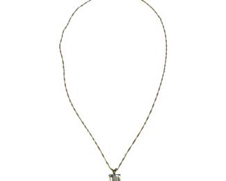 14kt Yellow Gold Aquamarine Necklace 4pt7 Grams