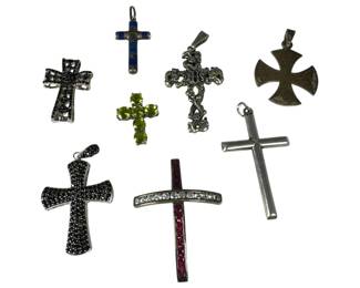 8 Sterling Silver Crosses