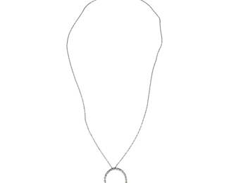 14kt White Gold Diamond Circle Necklace 1pt7 Grams