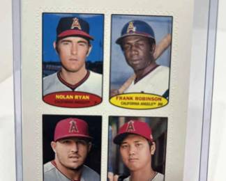 2023 Topps Heritage 1974 Topps Stamps Nolan Ryan, Frank Robinson, Mike Trout, Shohei Ohtani 