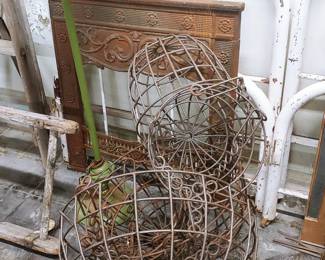 Huge metal hanging baskets