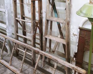 Old wooden ladders