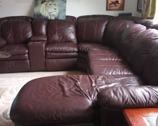 Leather sectional