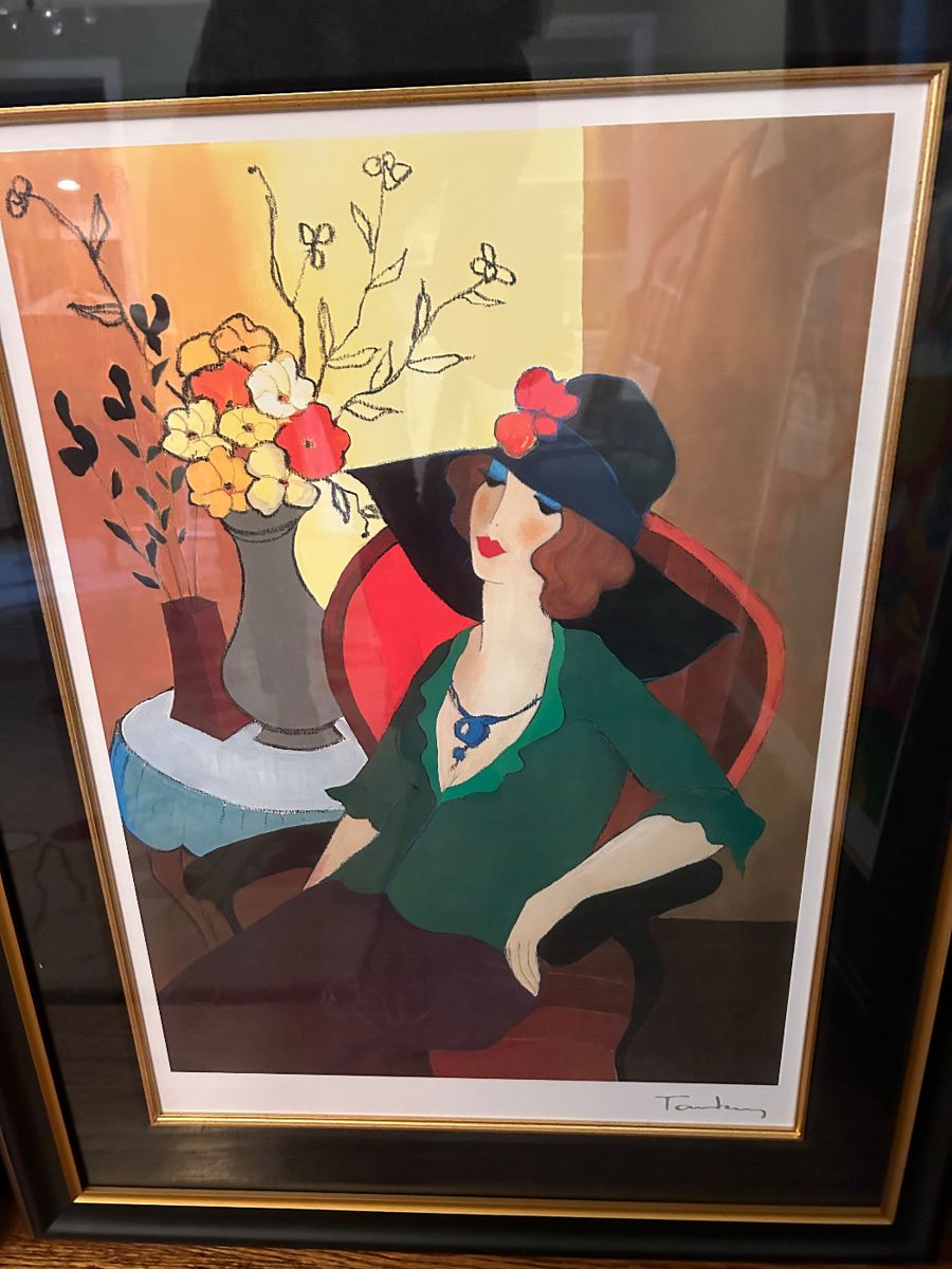 “Happy Recollection “ Tarkay seriolithograph. 22-3/4” x 16-1/2”