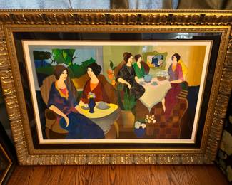 Tarkay “Lunch with Erin” seriolithograph. Image is 33”x21”