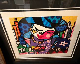 Romero Britto “Uptown” giclee. Image is 16” x 20”