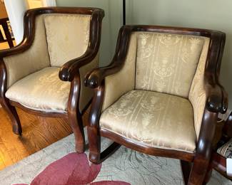 Empire armchair and rocking chair