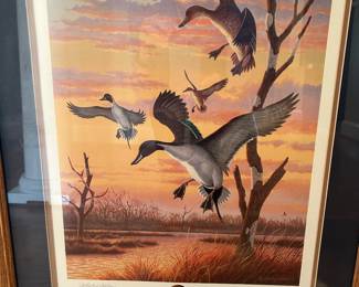 Harry Antis 1993 duck print, stamps and coins. 
This is not part of the estate, but is available for purchase during the sale. 