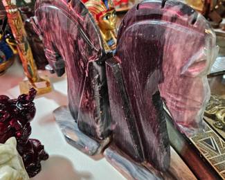 Soap stone horse bookends