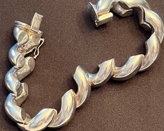 Massive sterling shrimp bracelet 