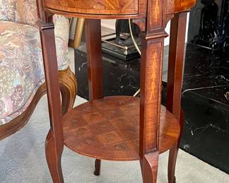This table is amazing!  Early 1800s Italian marquetry side table!