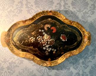 Amazing early 1800s Venetian tray!  Papier Mache