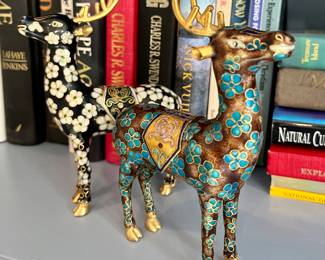 Cloisonné stags
